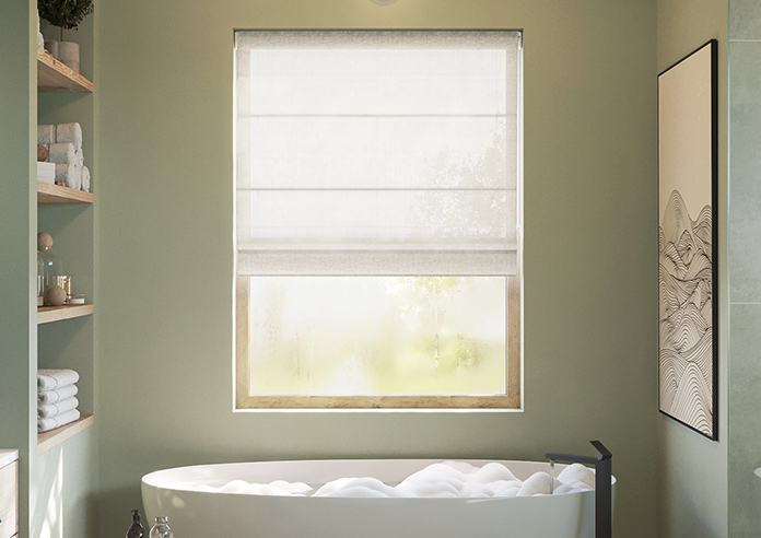 Pesaro Stripe Voile, White - Roman Blind - Image 3